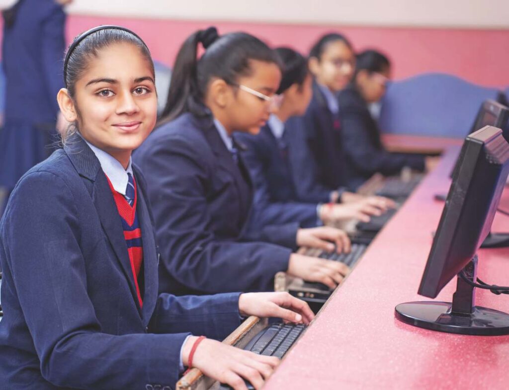 JPS Academy students working in the computer laboratory