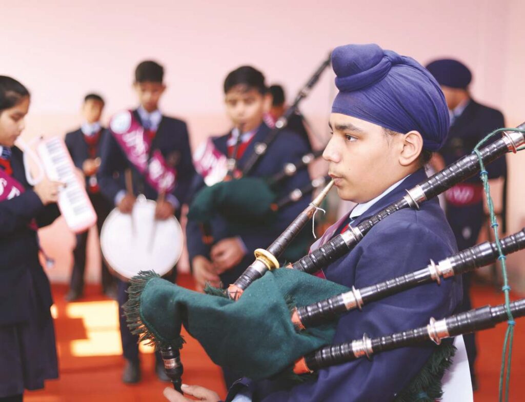 The JPS Academy pipe band